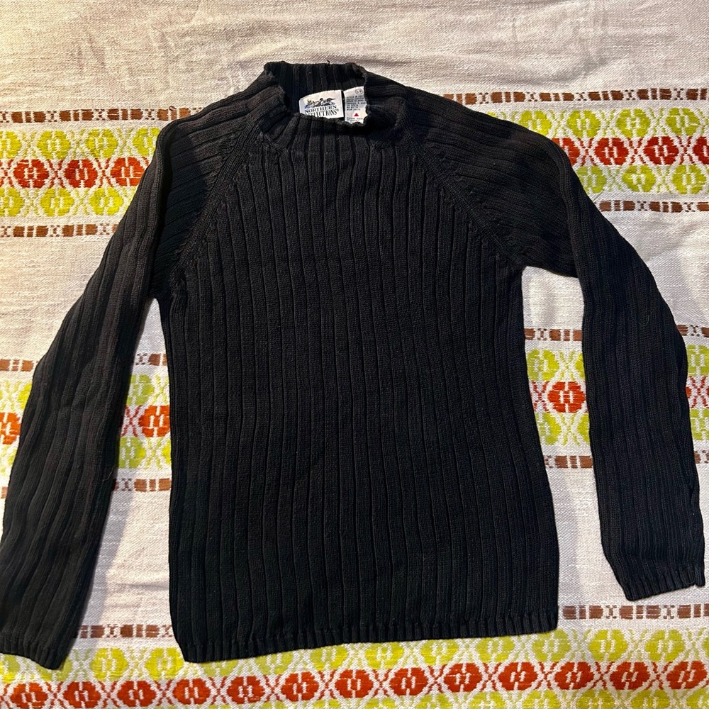 Northern Reflections Black Mock Neck Sweater